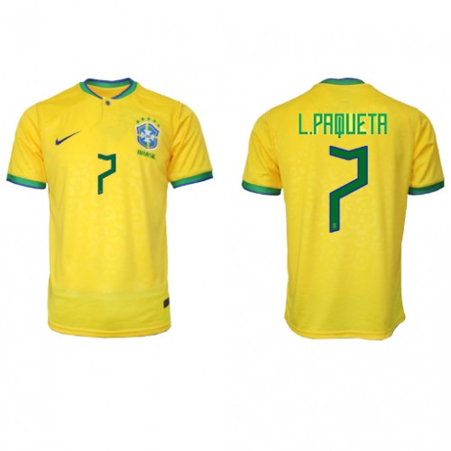 Echipament fotbal Brazilia Lucas Paqueta #7 Tricou Acasa Mondial 2022 maneca scurta
